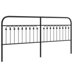 vidaXL Tăblie de pat metalică, negru, 200 cm