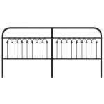 vidaXL Tăblie de pat metalică, negru, 200 cm