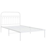 vidaXL Cadru de pat din metal cu tăblie, alb, 107x203 cm