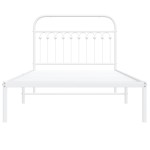 vidaXL Cadru de pat din metal cu tăblie, alb, 107x203 cm