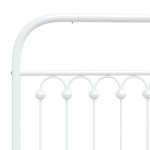 vidaXL Cadru de pat din metal cu tăblie, alb, 107x203 cm