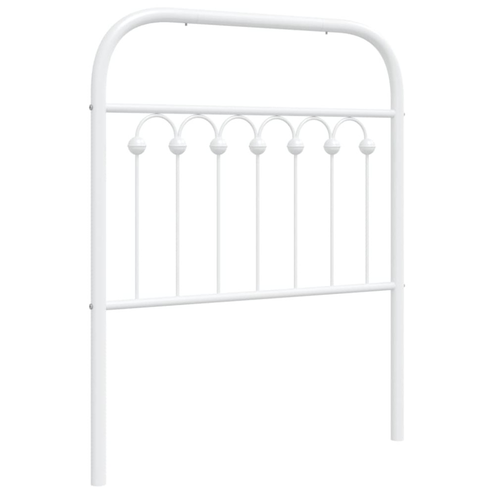 vidaXL Tăblie de pat metalică, alb, 75 cm