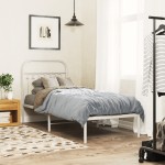 vidaXL Tăblie de pat metalică, alb, 75 cm vidaXL Tăblie de pat metalică, alb, 75 cm