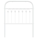 vidaXL Tăblie de pat metalică, alb, 75 cm vidaXL Tăblie de pat metalică, alb, 75 cm