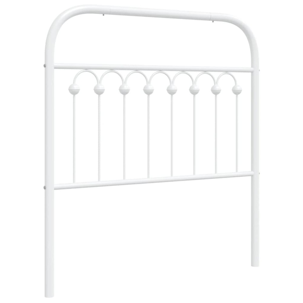 vidaXL Tăblie de pat metalică, alb, 90 cm