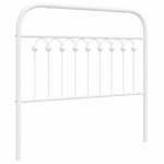 vidaXL Tăblie de pat metalică, alb, 100 cm