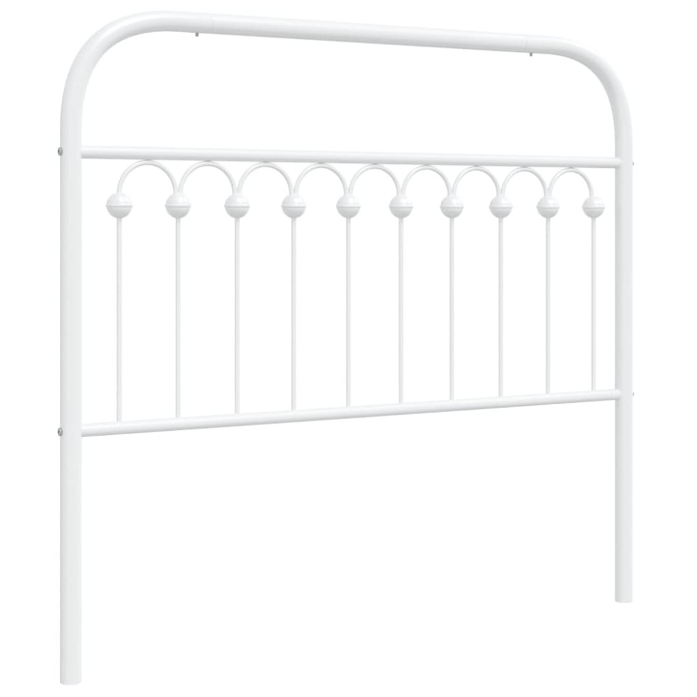 vidaXL Tăblie de pat metalică, alb, 107 cm