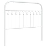 vidaXL Tăblie de pat metalică, alb, 107 cm