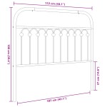 vidaXL Tăblie de pat metalică, alb, 107 cm