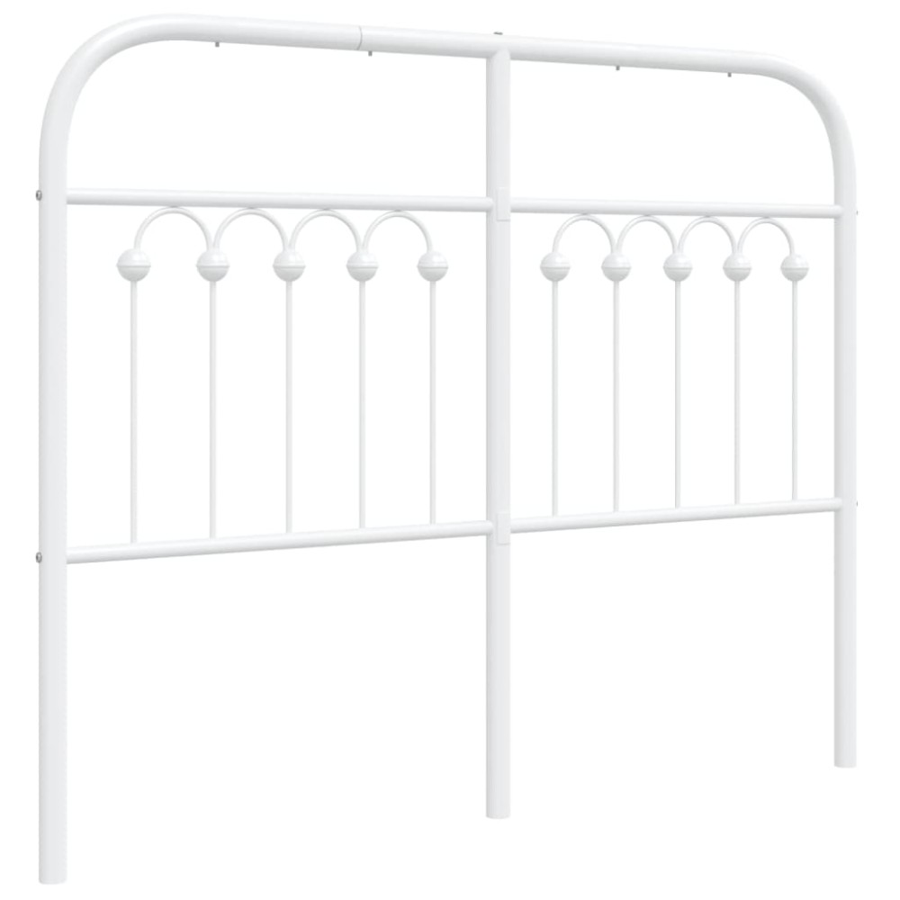 vidaXL Tăblie de pat metalică, alb, 120 cm