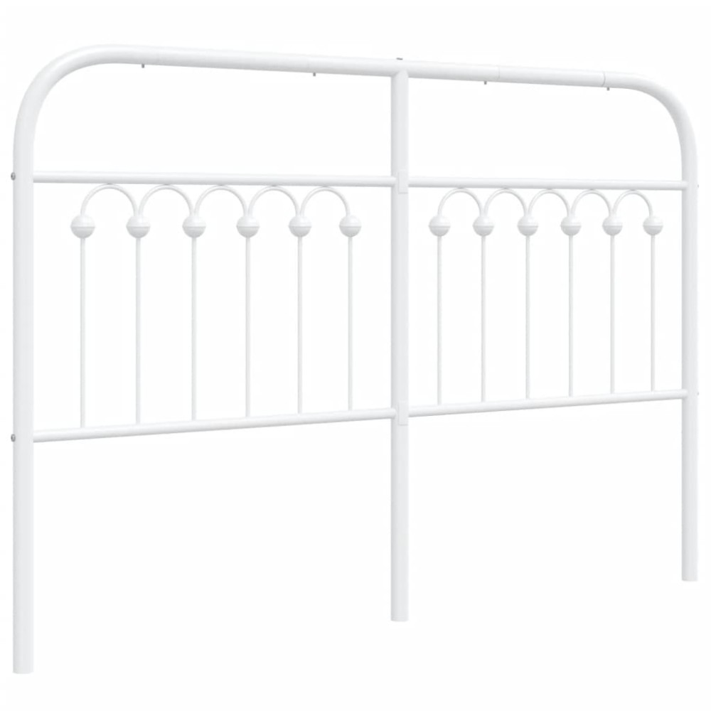 vidaXL Tăblie de pat metalică, alb, 135 cm