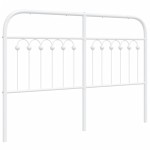 vidaXL Tăblie de pat metalică, alb, 135 cm
