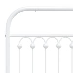 vidaXL Tăblie de pat metalică, alb, 135 cm