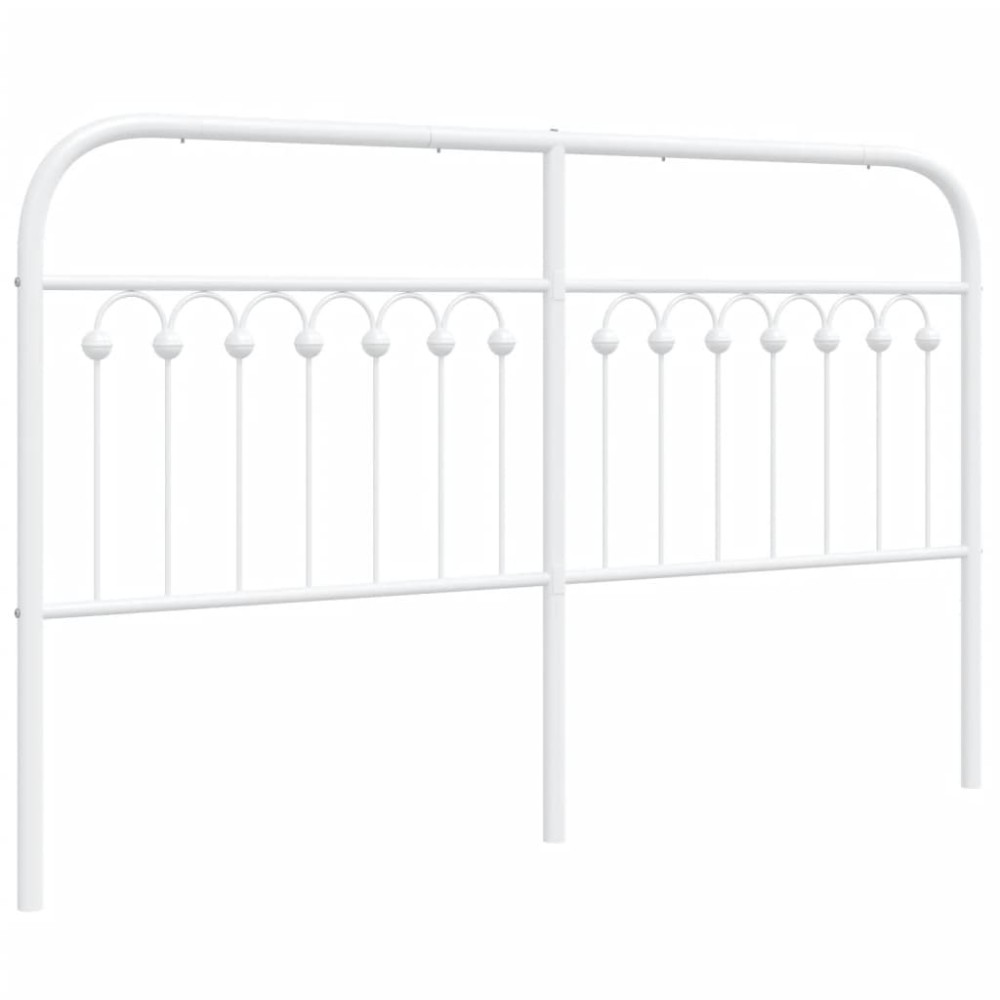vidaXL Tăblie de pat metalică, alb, 150 cm
