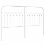 vidaXL Tăblie de pat metalică, alb, 150 cm