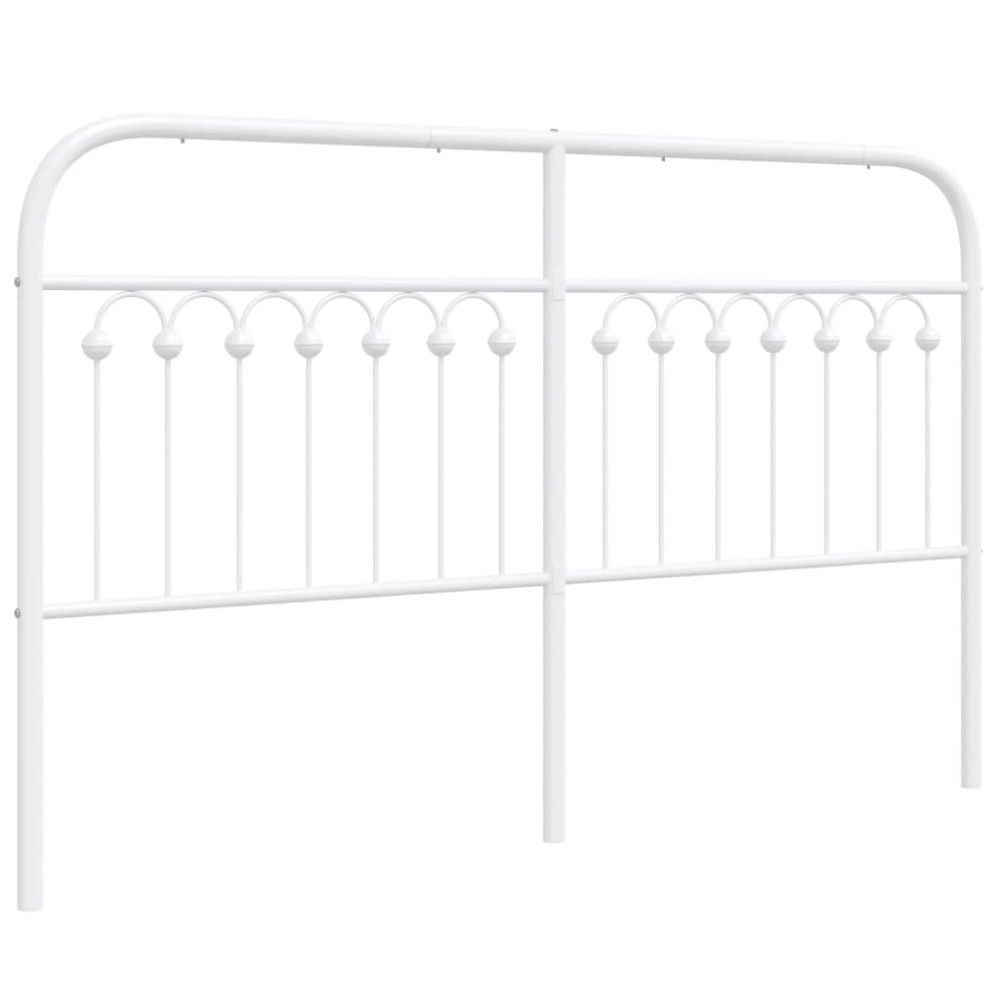 vidaXL Tăblie de pat metalică, alb, 160 cm