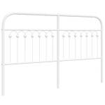 vidaXL Tăblie de pat metalică, alb, 160 cm
