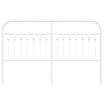 vidaXL Tăblie de pat metalică, alb, 160 cm