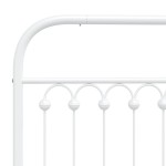 vidaXL Tăblie de pat metalică, alb, 160 cm