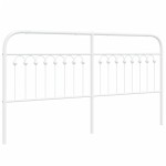 vidaXL Tăblie de pat metalică, alb, 180 cm