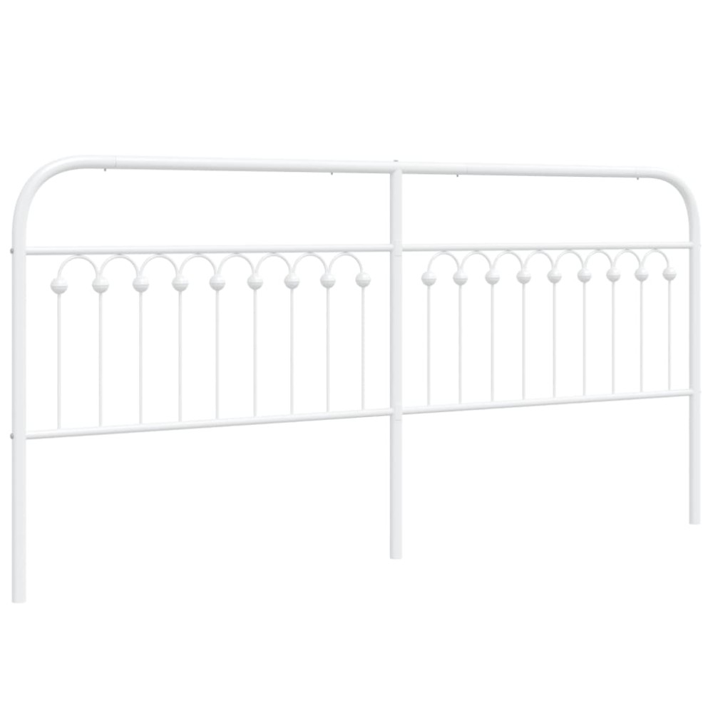vidaXL Tăblie de pat metalică, alb, 200 cm