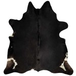 vidaXL Covor, negru, 180x220 cm, piele naturală de vacă vidaXL Covor, negru, 180x220 cm, piele naturală de vacă
