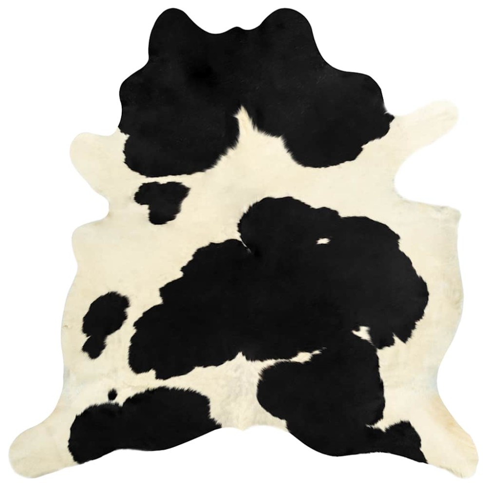 vidaXL Covor, alb și negru, 180x220 cm, piele naturală de vacă