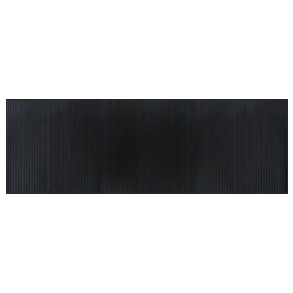 vidaXL Covor dreptunghiular, negru, 100x300 cm, bambus