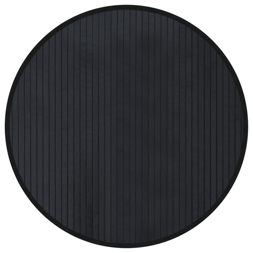 vidaXL Covor rotund, negru, 60 cm, bambus