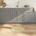 vidaXL Covor rotund, natural deschis, 60 cm, bambus