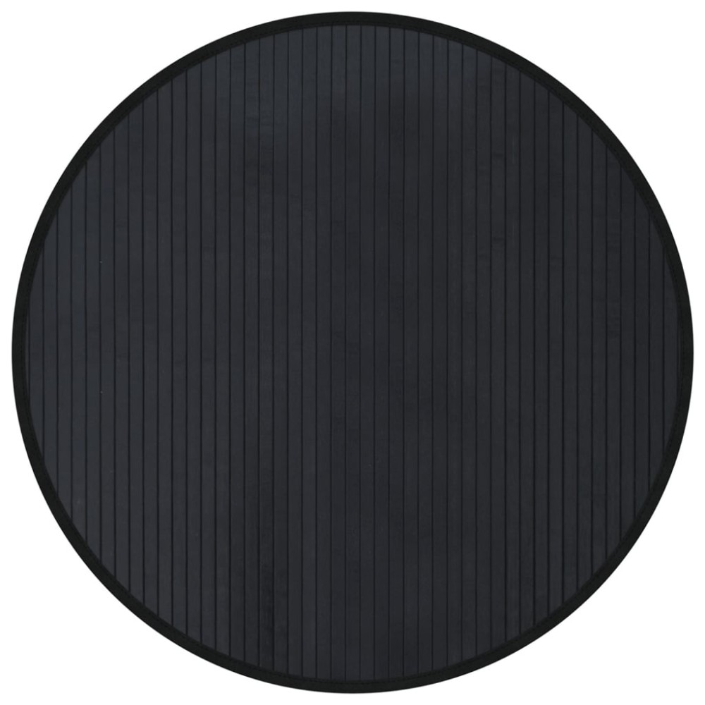 vidaXL Covor rotund, negru, 80 cm, bambus
