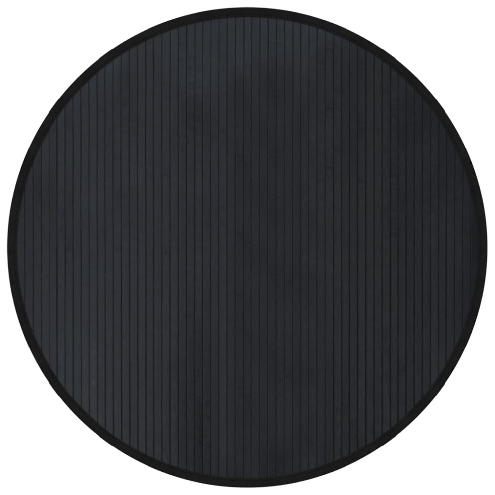 vidaXL Covor rotund, negru, 100 cm, bambus