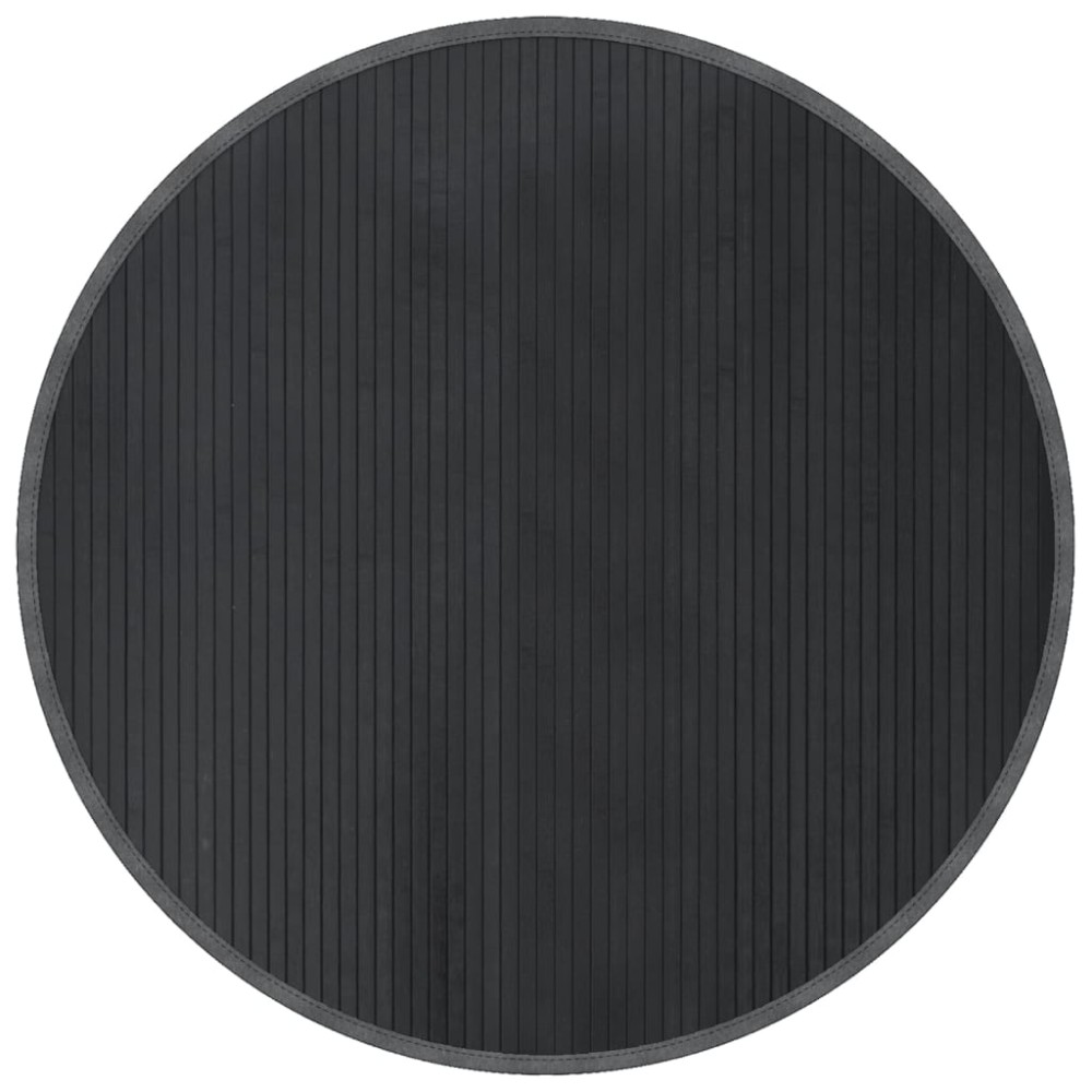 vidaXL Covor rotund, gri, 100 cm, bambus