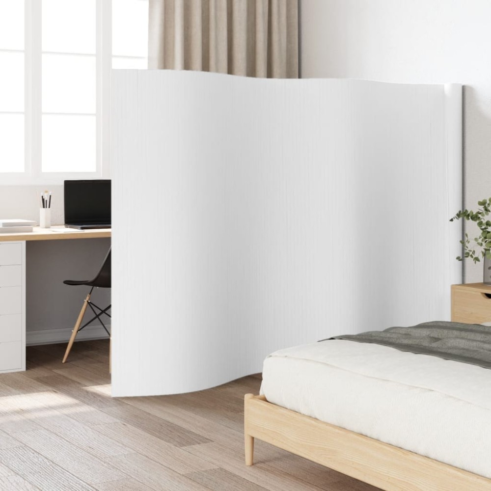vidaXL Paravan de cameră, alb, 165x600 cm , bambus