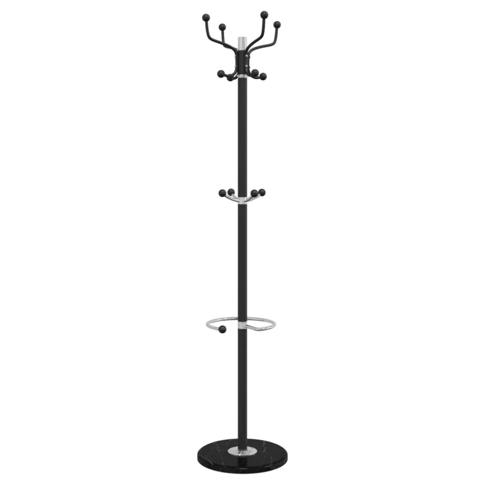vidaXL Cuier cu suport umbrelă, negru 180 cm fier vopsit electrostatic