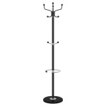 vidaXL Cuier cu suport umbrelă, negru 180 cm fier vopsit electrostatic vidaXL Cuier cu suport umbrelă, negru 180 cm fier vopsit electrostatic