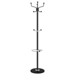 vidaXL Cuier cu suport umbrelă, negru 180 cm fier vopsit electrostatic vidaXL Cuier cu suport umbrelă, negru 180 cm fier vopsit electrostatic
