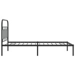 vidaXL Cadru de pat din metal cu tăblie, negru, 107x203 cm