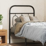 vidaXL Tăblie de pat metalică, negru, 75 cm