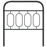 vidaXL Tăblie de pat metalică, negru, 80 cm