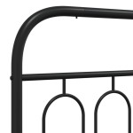 vidaXL Tăblie de pat metalică, negru, 90 cm