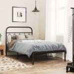vidaXL Tăblie de pat metalică, negru, 100 cm vidaXL Tăblie de pat metalică, negru, 100 cm