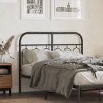 vidaXL Tăblie de pat metalică, negru, 120 cm vidaXL Tăblie de pat metalică, negru, 120 cm