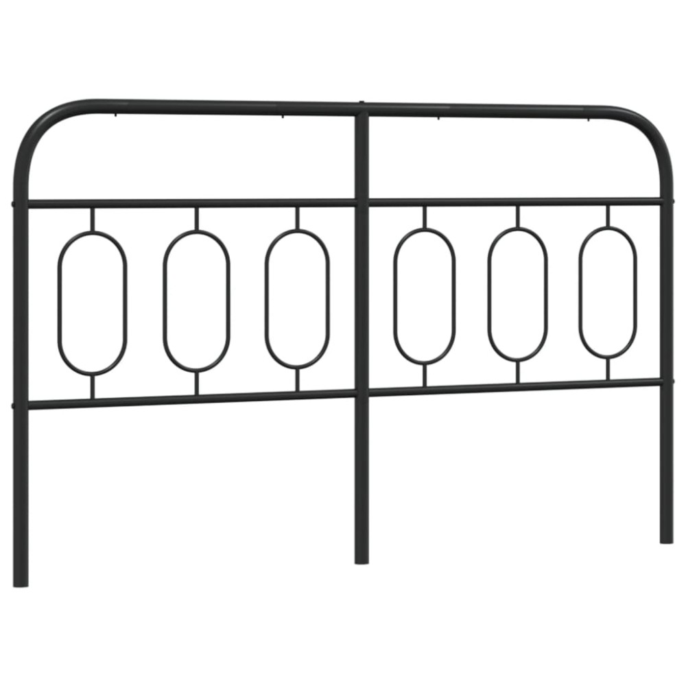 vidaXL Tăblie de pat metalică, negru, 137 cm