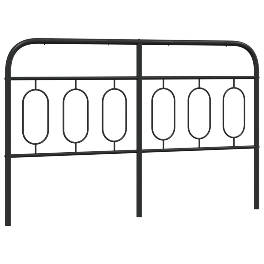 vidaXL Tăblie de pat metalică, negru, 140 cm