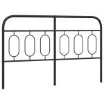 vidaXL Tăblie de pat metalică, negru, 140 cm