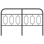 vidaXL Tăblie de pat metalică, negru, 140 cm