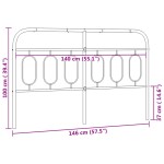 vidaXL Tăblie de pat metalică, negru, 140 cm