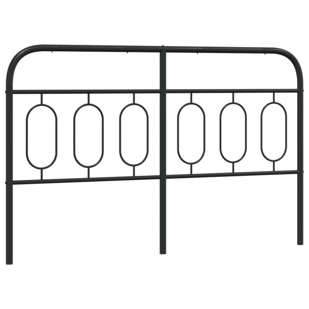 vidaXL Tăblie de pat metalică, negru, 150 cm
