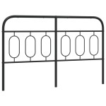 vidaXL Tăblie de pat metalică, negru, 150 cm